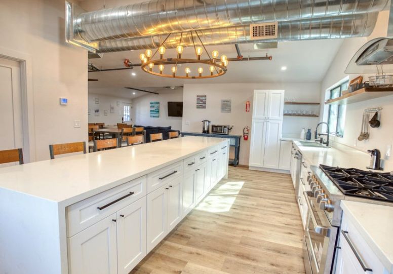 Kitchen looking toward the dining hall