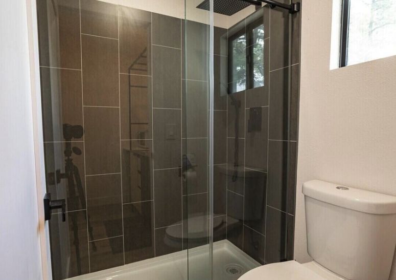 Tiled walk-in shower